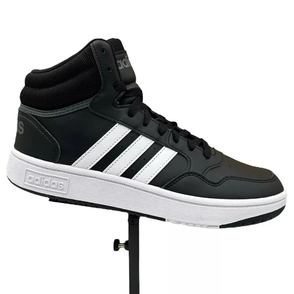 Adidas Hoops 3.0 Mid Top Youth Boys/Girls Basketball Sneaker Size 4‎ Black/White